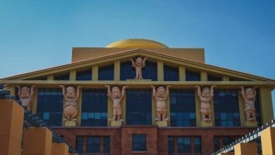 The iconic Walt Disney Studios Building in Burbank